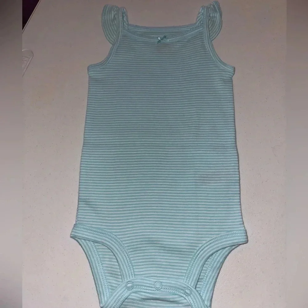 NWOT CARTER'S BABY GIRL 4 CAP SLEEVE BODYSUITS MULTIPLE PATTERNS 3M, 9M, 12M